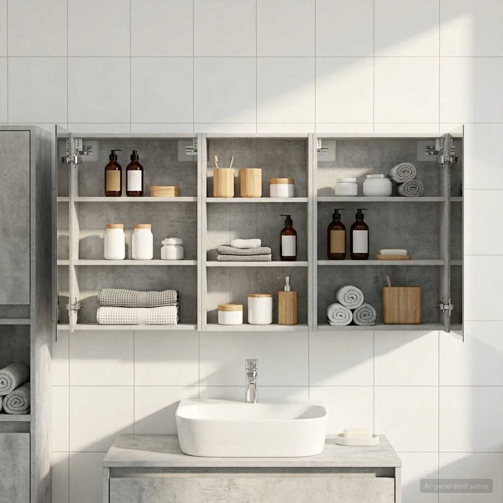 Badezimmerschrank-Set 3 pcs 140 x 14,5 x 70 cm Holzwerkstoff