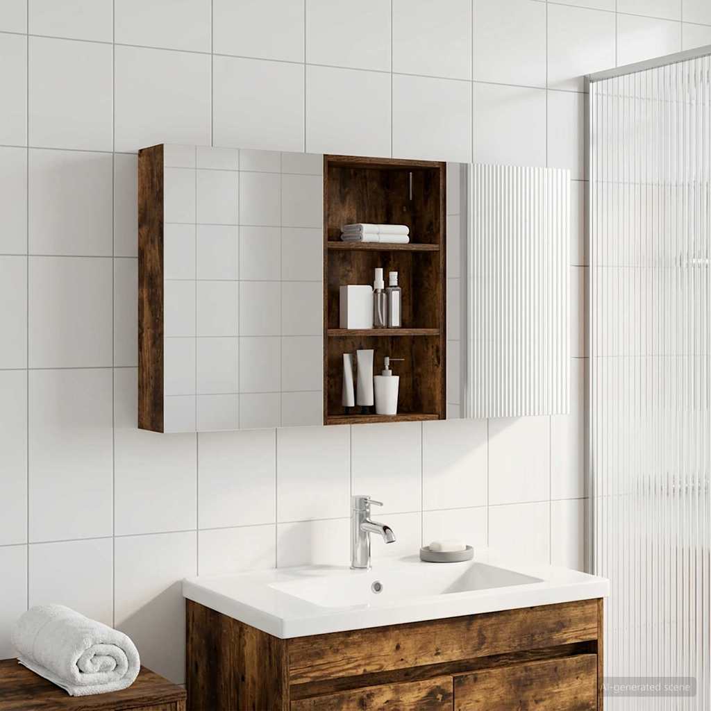 Badezimmerschrank-Set 3 pcs 140 x 14,5 x 70 cm Holzwerkstoff
