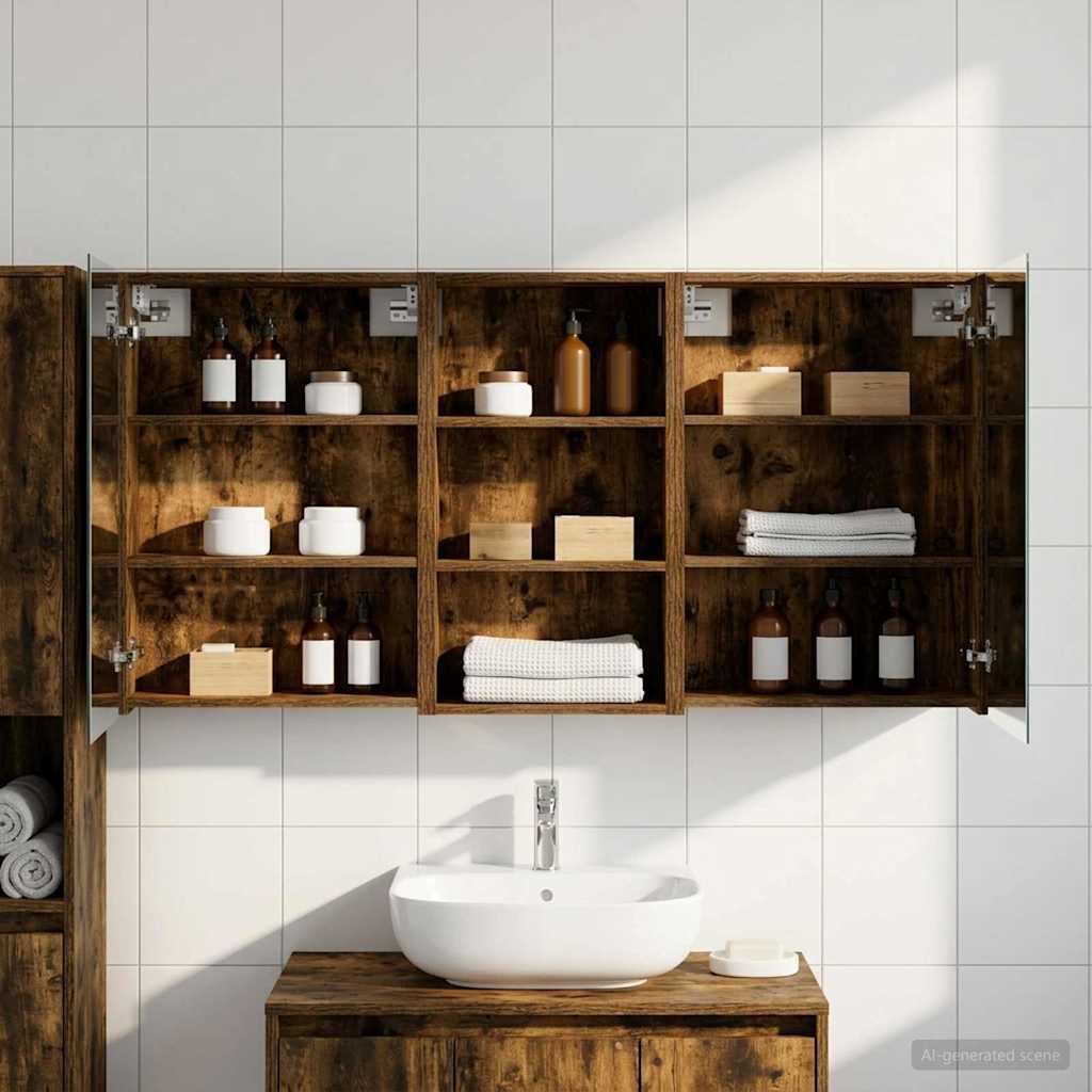 Badezimmerschrank-Set 3 pcs 140 x 14,5 x 70 cm Holzwerkstoff
