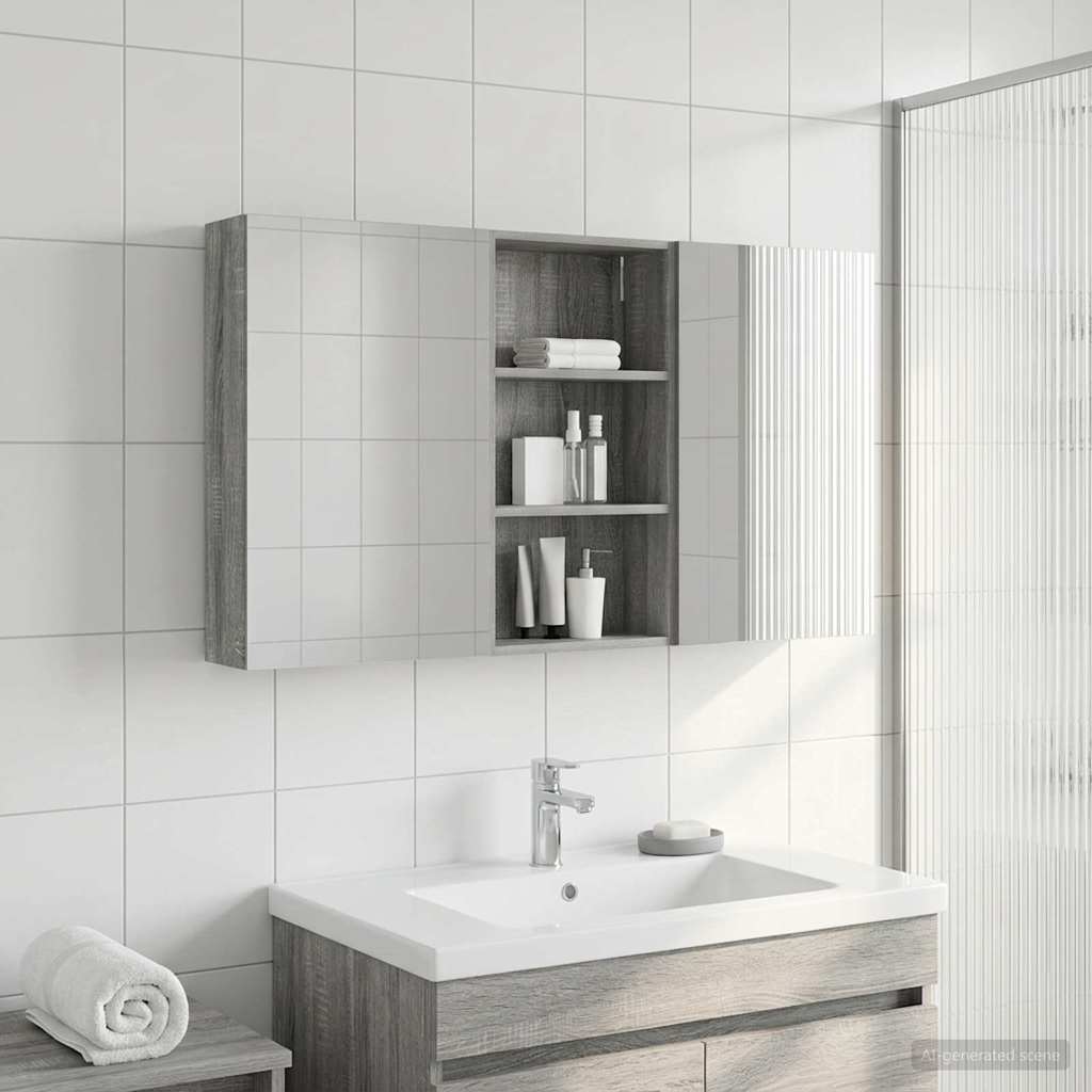 Badezimmerschrank-Set 3 pcs 140 x 14,5 x 70 cm Holzwerkstoff