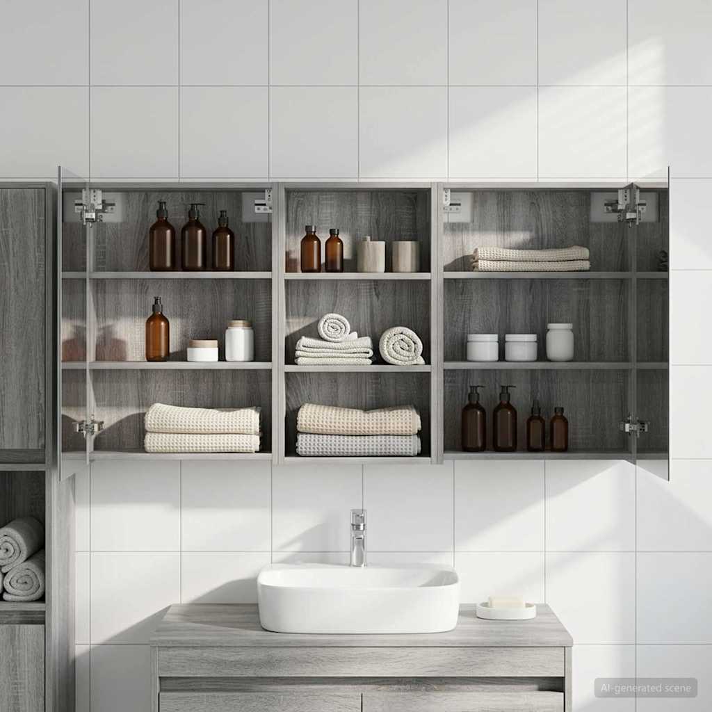 Badezimmerschrank-Set 3 pcs 140 x 14,5 x 70 cm Holzwerkstoff