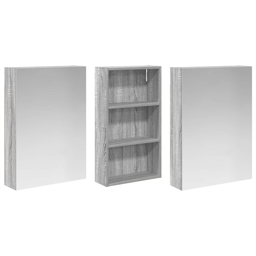 Badezimmerschrank-Set 3 pcs 140 x 14,5 x 70 cm Holzwerkstoff