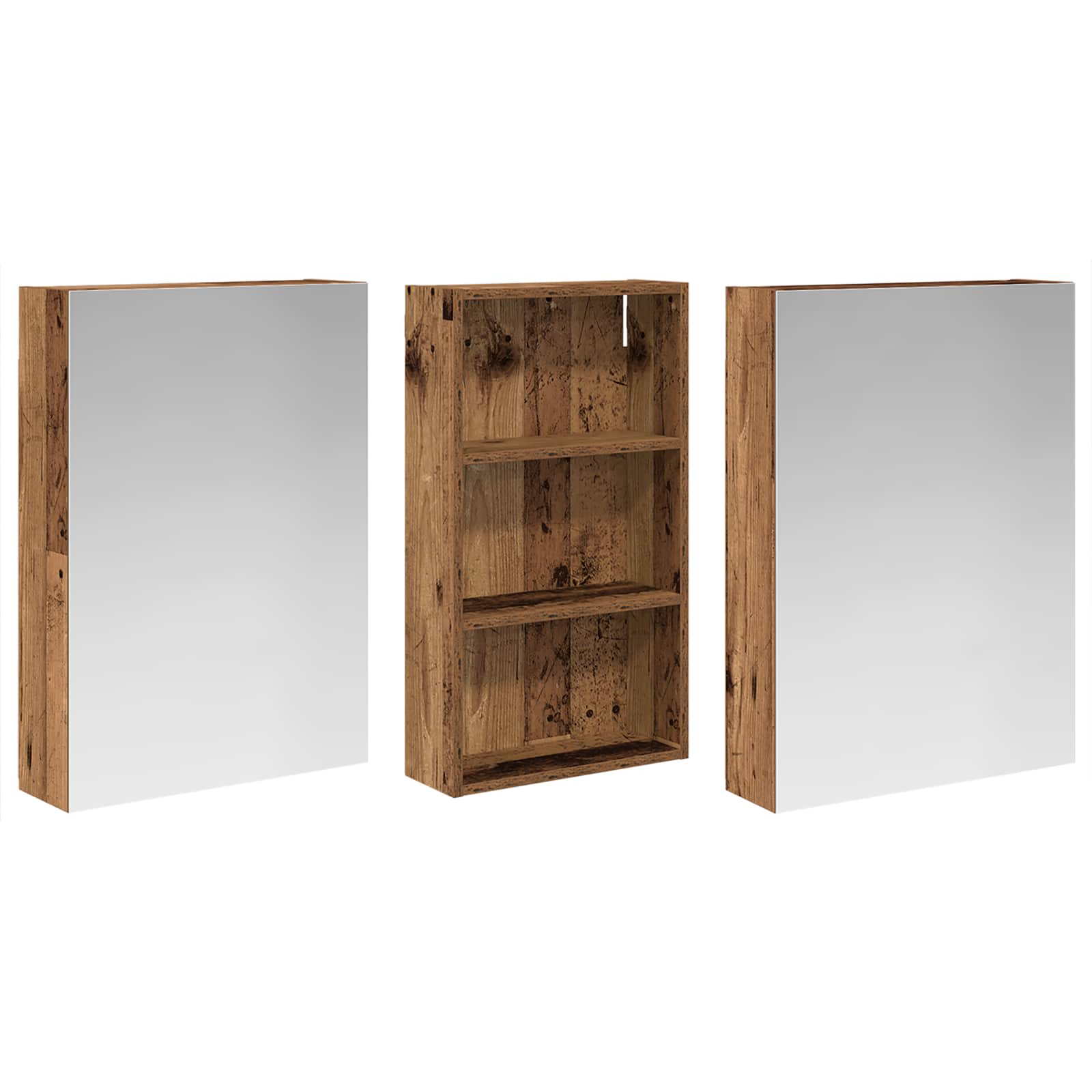 Badezimmerschrank-Set 3 pcs 140 x 14,5 x 70 cm Holzwerkstoff