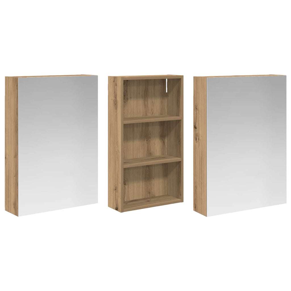 Badezimmerschrank-Set 3 pcs 140 x 14,5 x 70 cm Holzwerkstoff