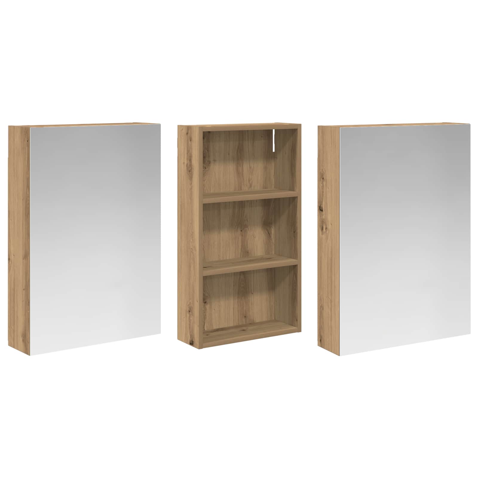 Badezimmerschrank-Set 3 pcs 140 x 14,5 x 70 cm Holzwerkstoff