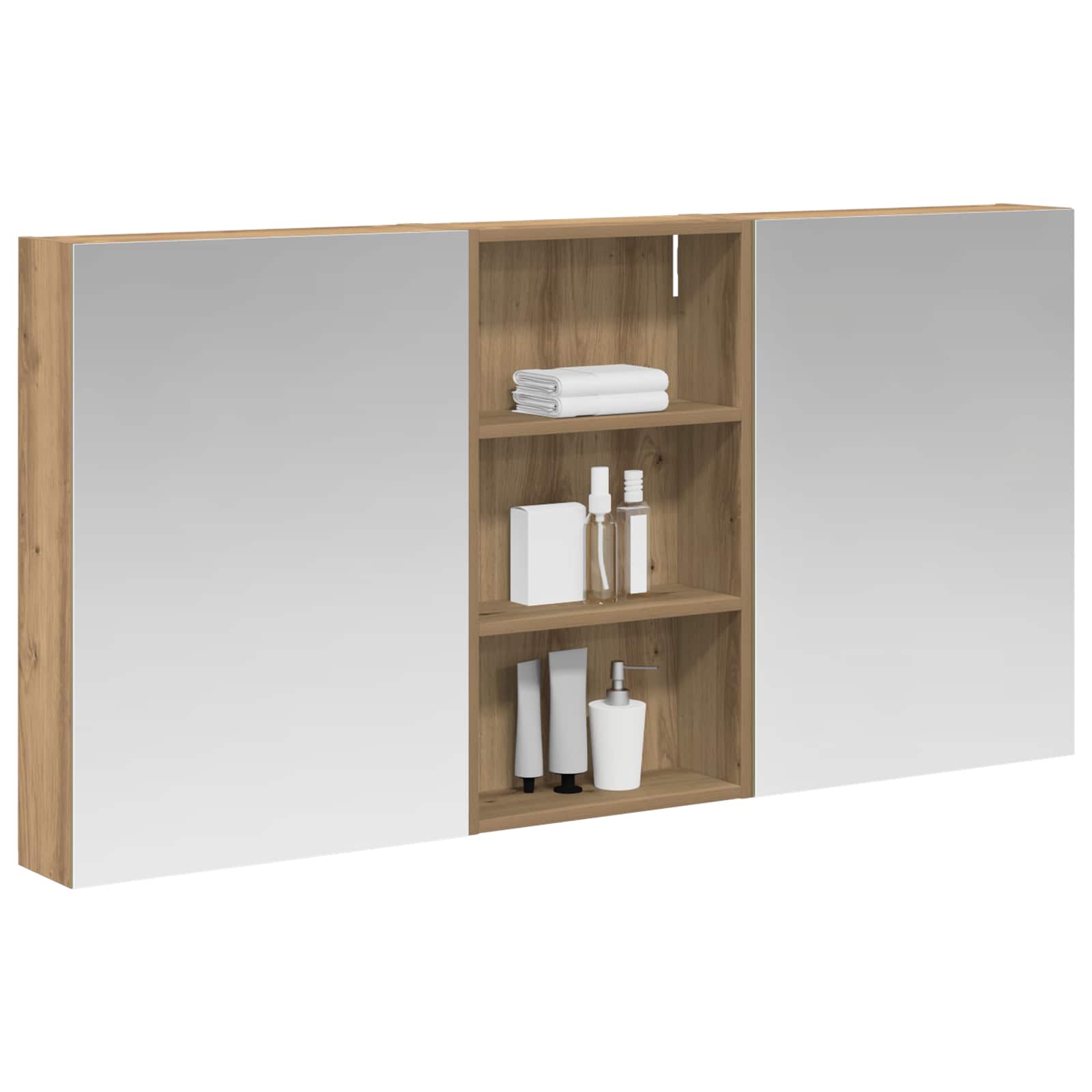 Badezimmerschrank-Set 3 pcs 140 x 14,5 x 70 cm Holzwerkstoff