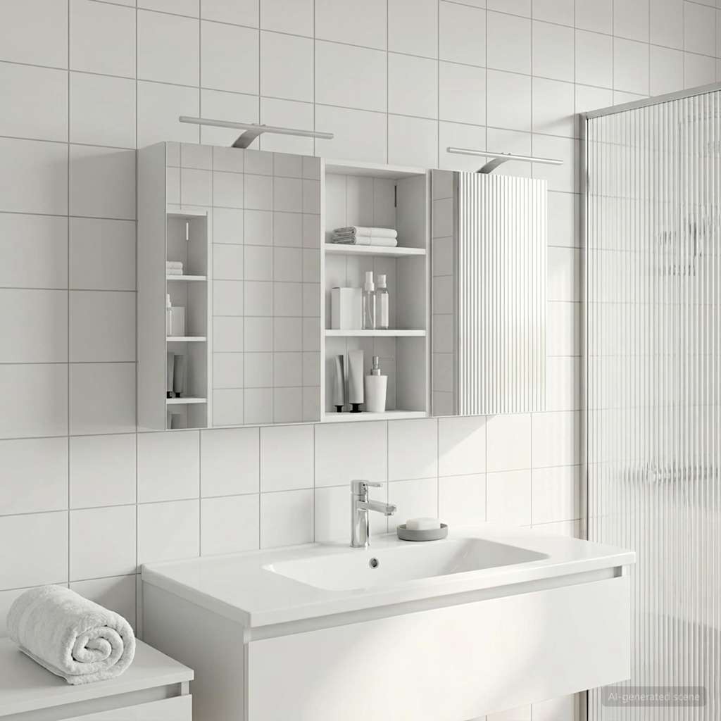 Badezimmerschrank-Set 3 pcs 140 x 14,5 x 70 cm Holzwerkstoff