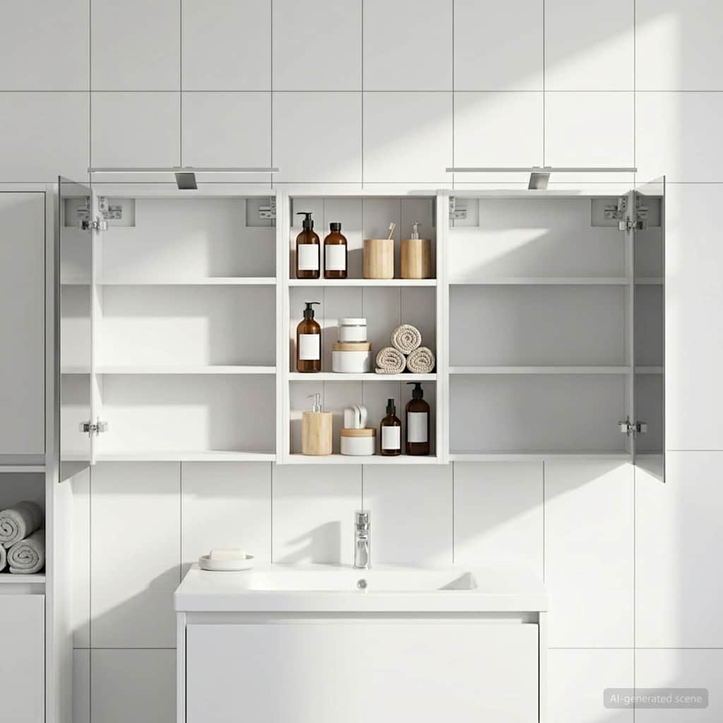 Badezimmerschrank-Set 3 pcs 140 x 14,5 x 70 cm Holzwerkstoff