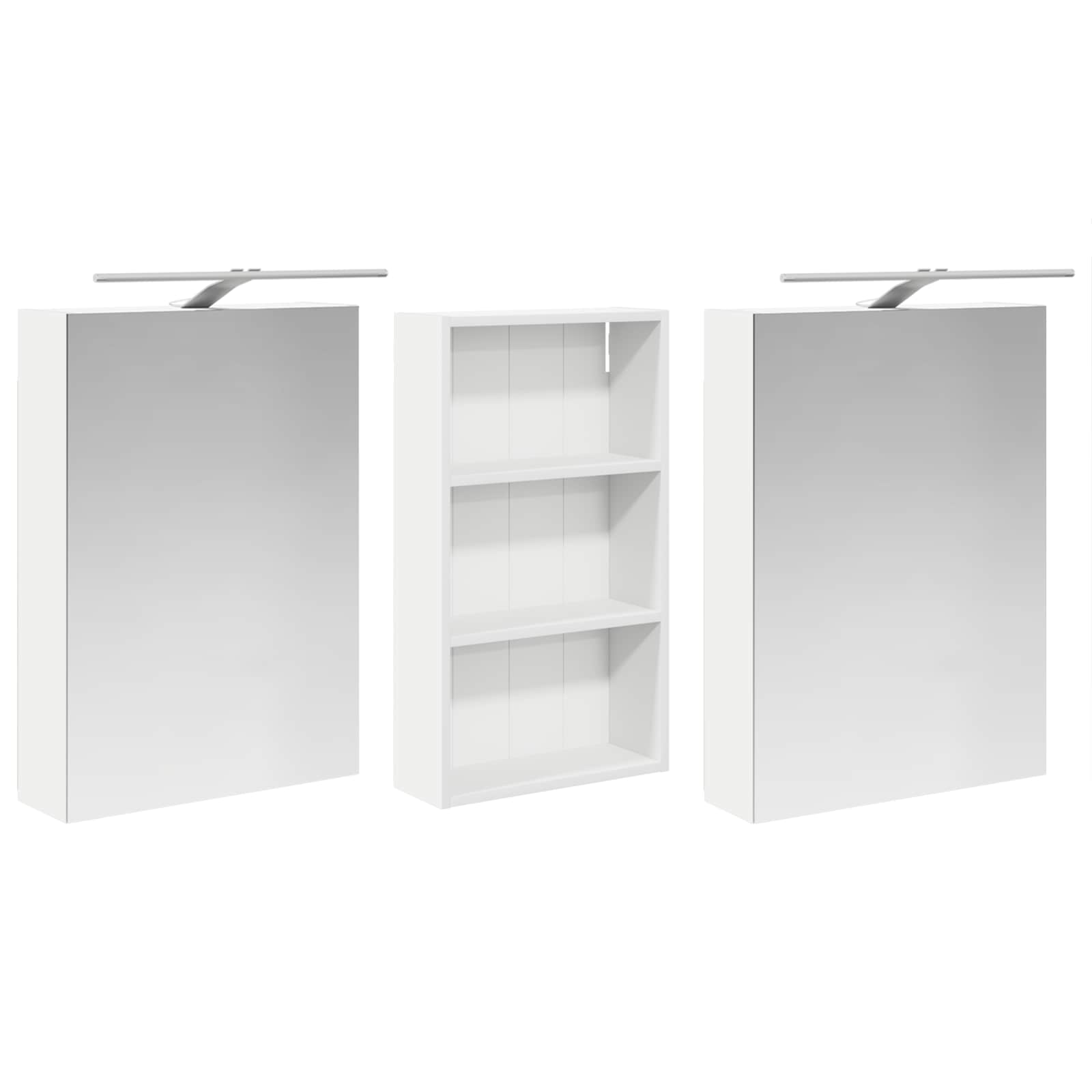 Badezimmerschrank-Set 3 pcs 140 x 14,5 x 70 cm Holzwerkstoff