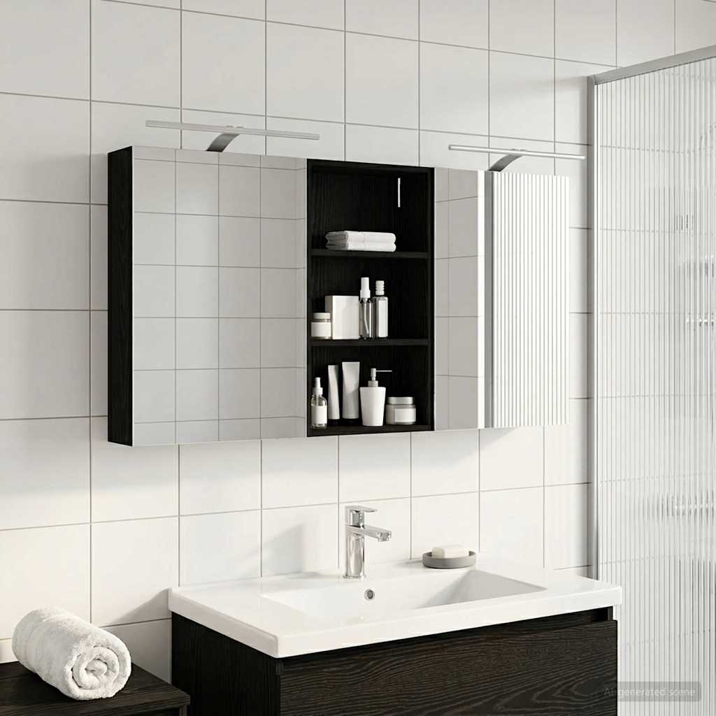 Badezimmerschrank-Set 3 pcs 140 x 14,5 x 70 cm Holzwerkstoff
