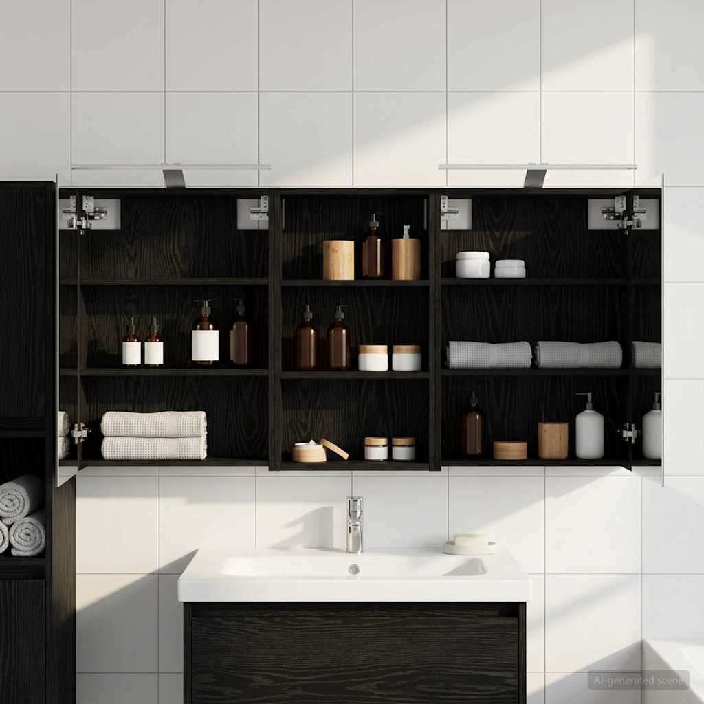 Badezimmerschrank-Set 3 pcs 140 x 14,5 x 70 cm Holzwerkstoff