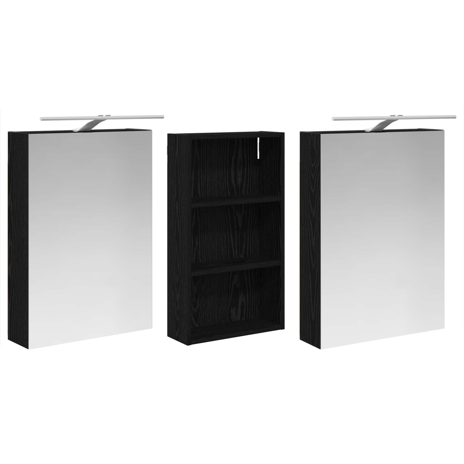 Badezimmerschrank-Set 3 pcs 140 x 14,5 x 70 cm Holzwerkstoff