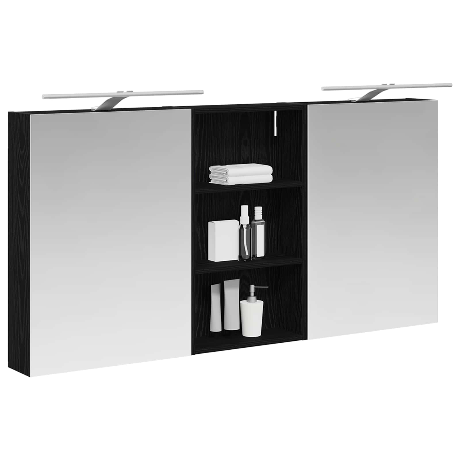 Badezimmerschrank-Set 3 pcs 140 x 14,5 x 70 cm Holzwerkstoff