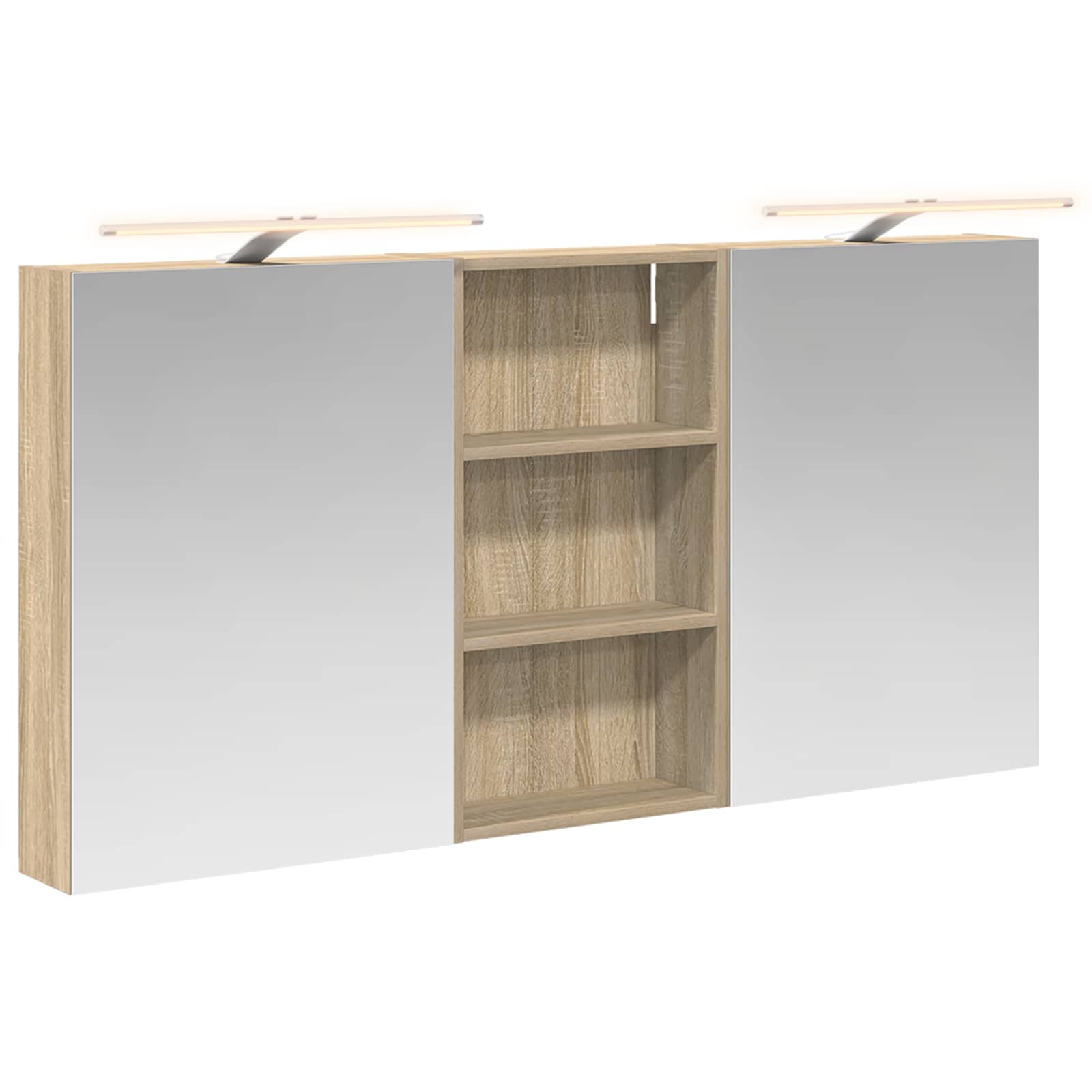 Badezimmerschrank-Set 3 pcs 140 x 14,5 x 70 cm Holzwerkstoff