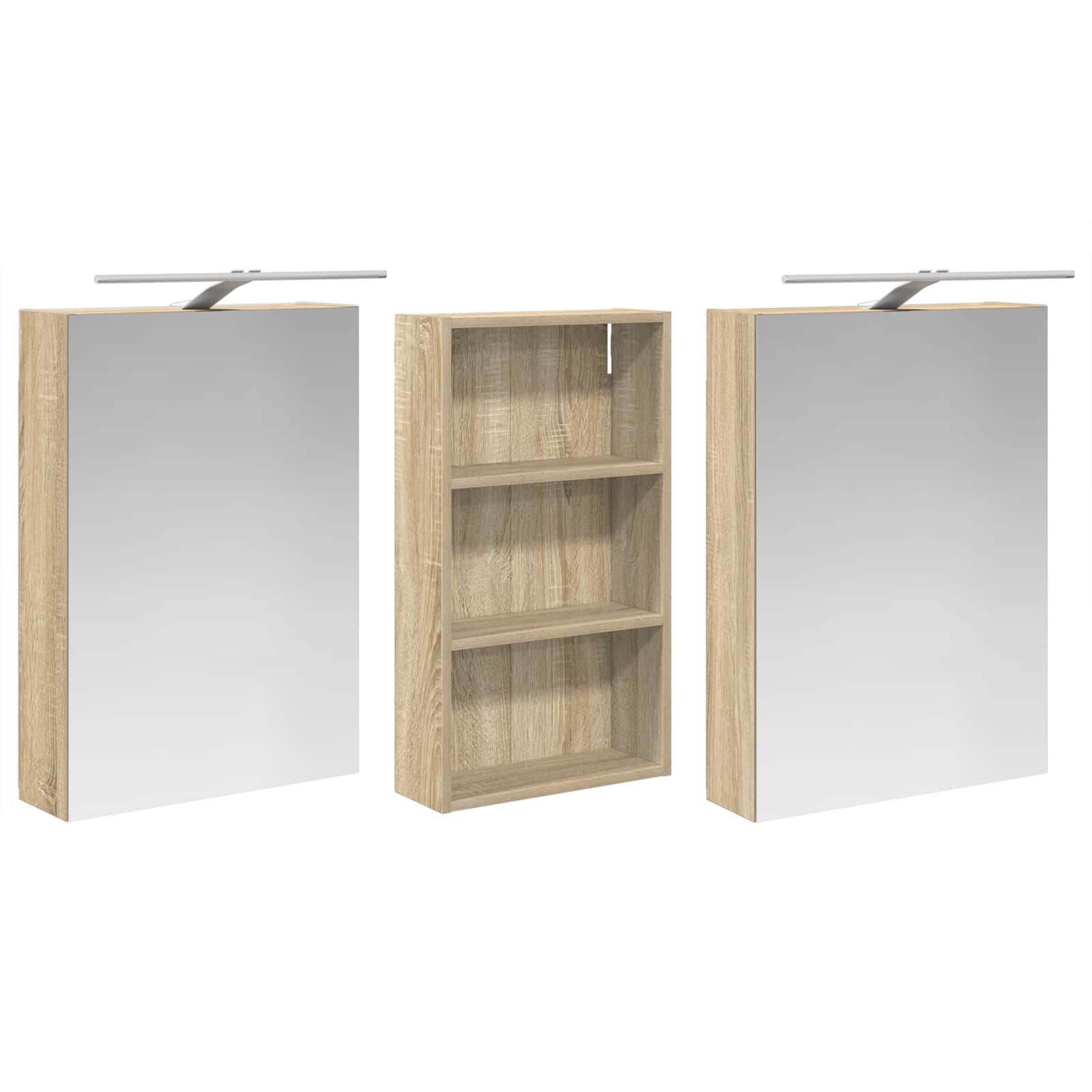 Badezimmerschrank-Set 3 pcs 140 x 14,5 x 70 cm Holzwerkstoff