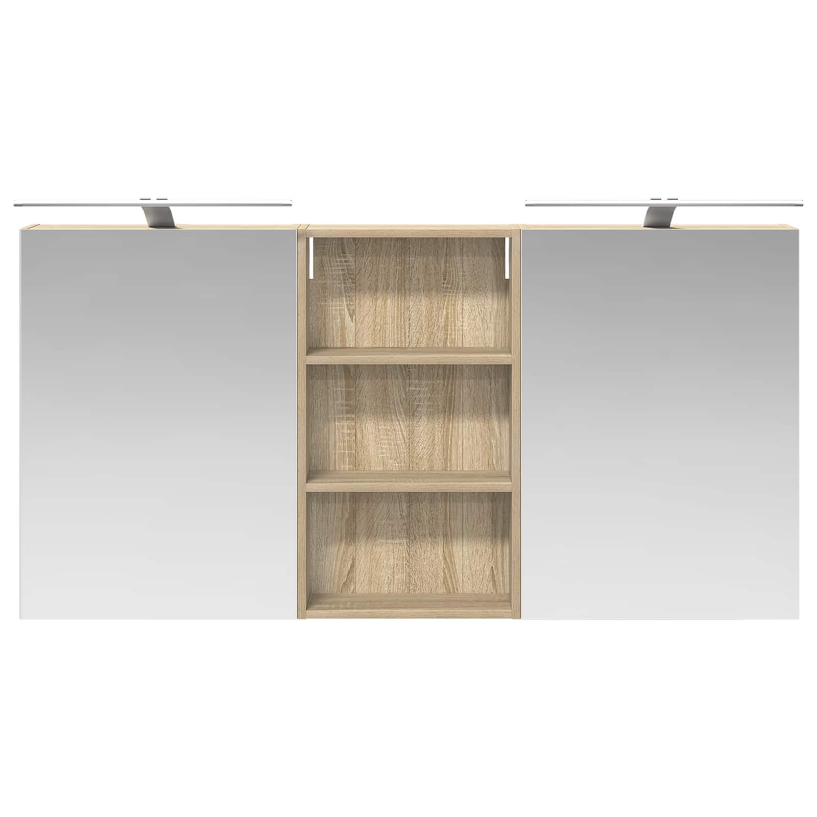 Badezimmerschrank-Set 3 pcs 140 x 14,5 x 70 cm Holzwerkstoff