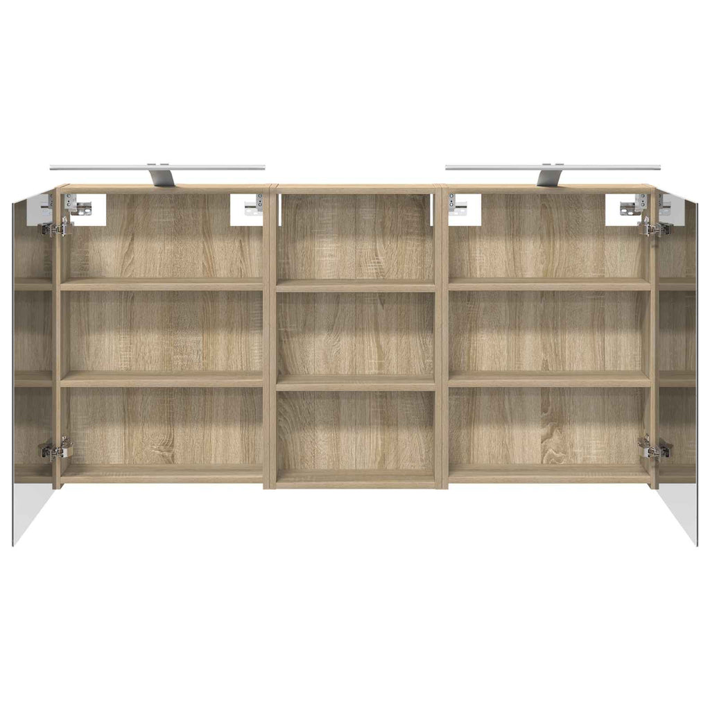 Badezimmerschrank-Set 3 pcs 140 x 14,5 x 70 cm Holzwerkstoff