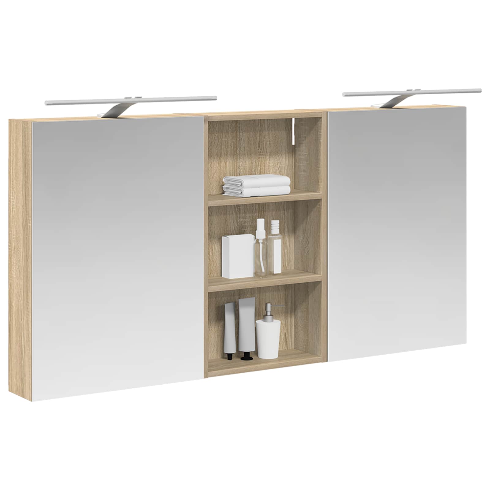 Badezimmerschrank-Set 3 pcs 140 x 14,5 x 70 cm Holzwerkstoff