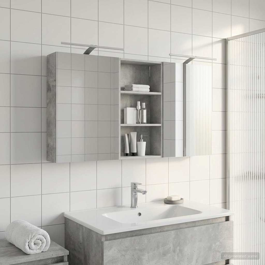 Badezimmerschrank-Set 3 pcs 140 x 14,5 x 70 cm Holzwerkstoff