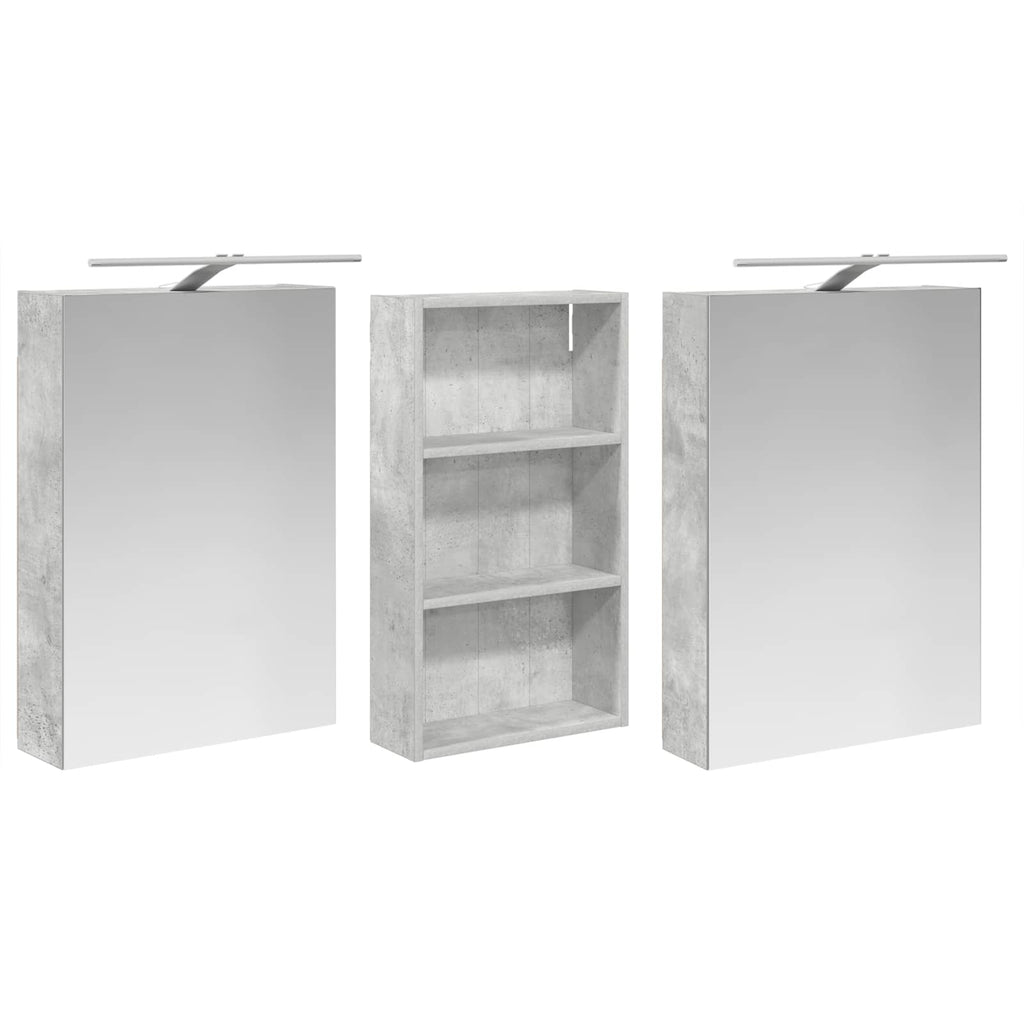 Badezimmerschrank-Set 3 pcs 140 x 14,5 x 70 cm Holzwerkstoff