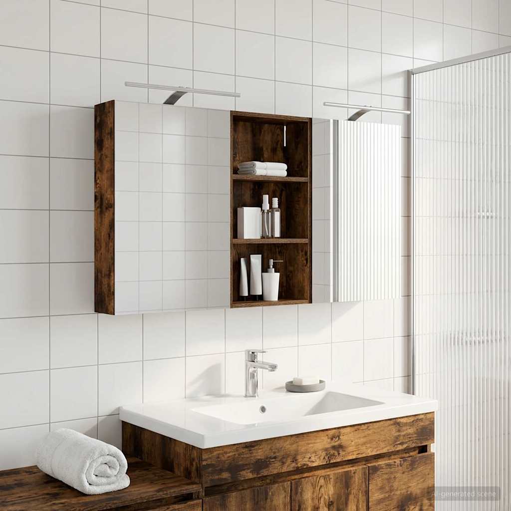 Badezimmerschrank-Set 3 pcs 140 x 14,5 x 70 cm Holzwerkstoff