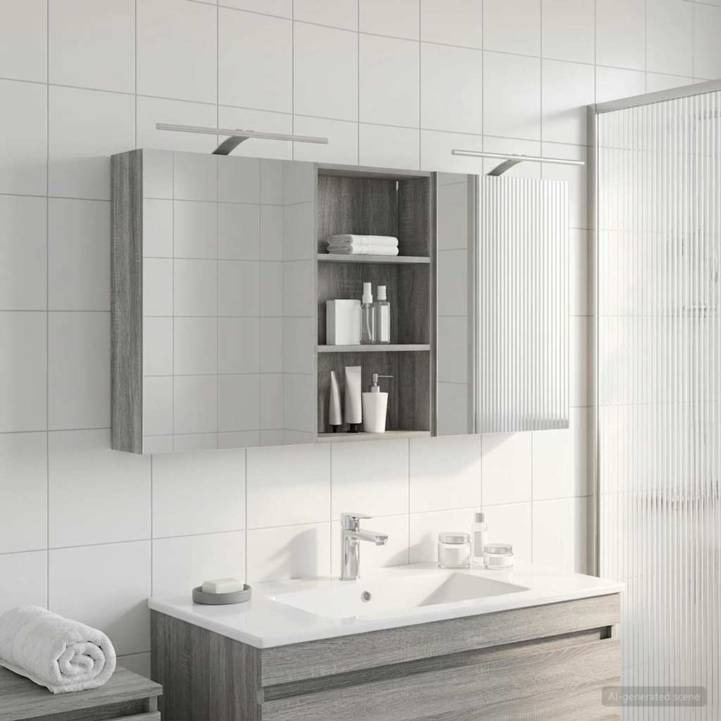 Badezimmerschrank-Set 3 pcs 140 x 14,5 x 70 cm Holzwerkstoff