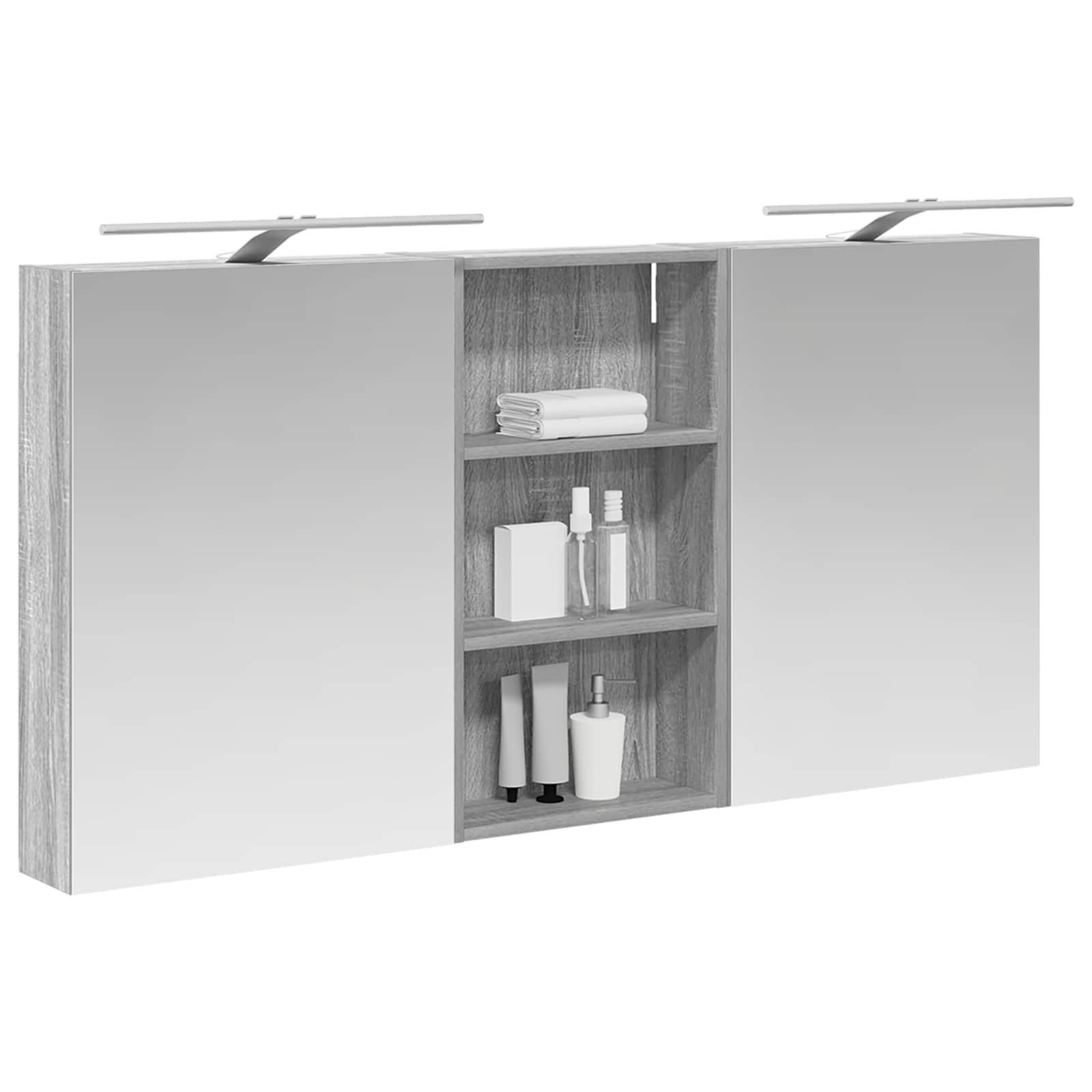 Badezimmerschrank-Set 3 pcs 140 x 14,5 x 70 cm Holzwerkstoff