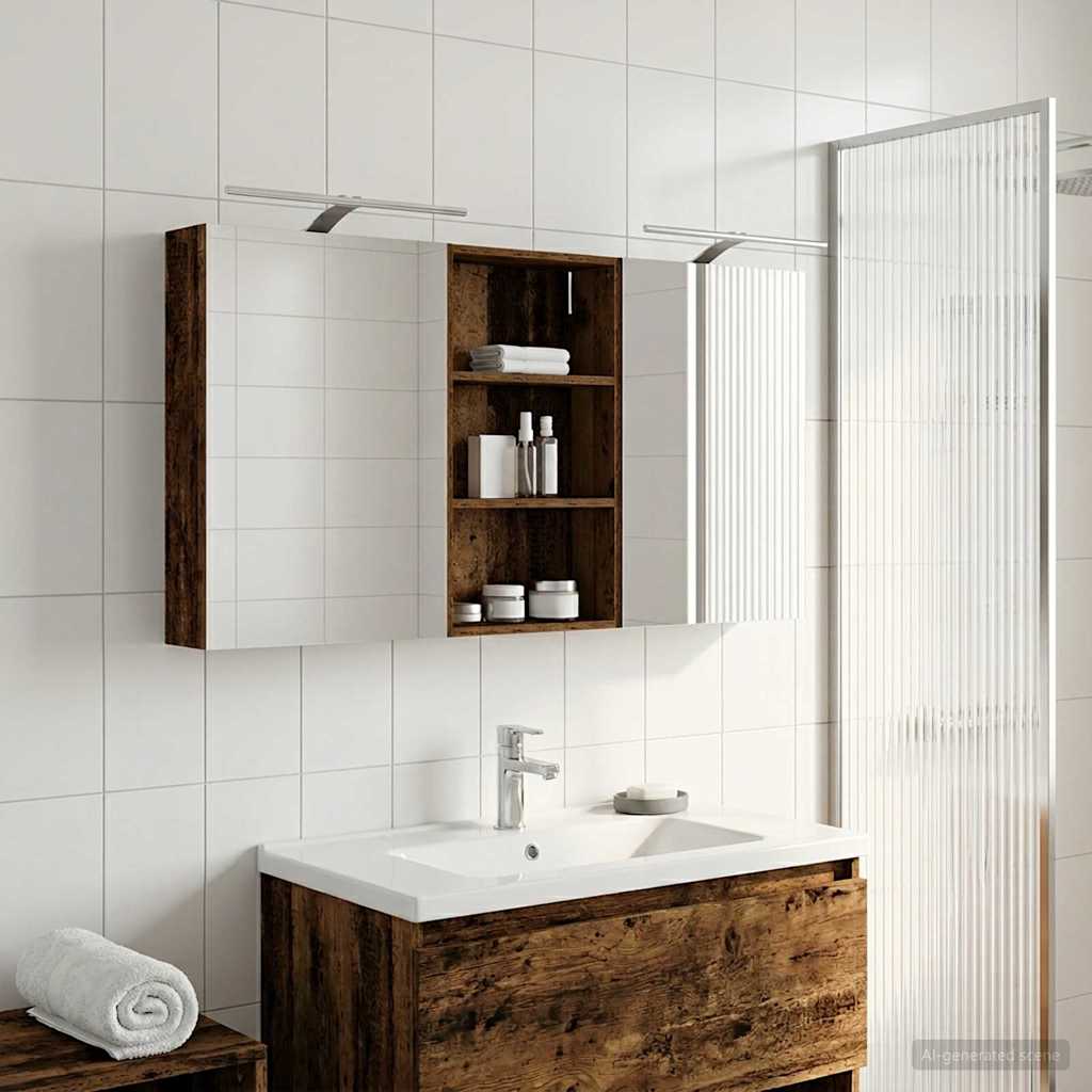 Badezimmerschrank-Set 3 pcs 140 x 14,5 x 70 cm Holzwerkstoff