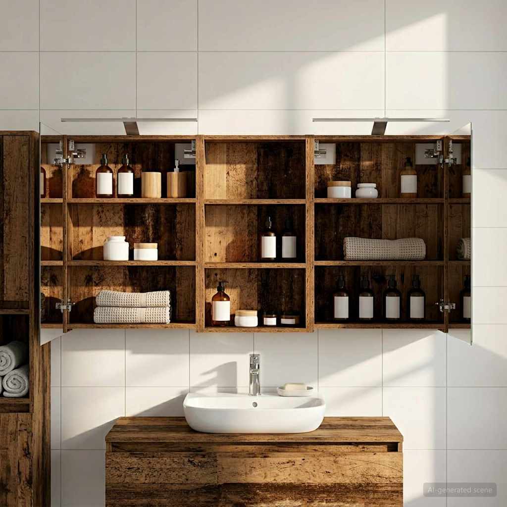 Badezimmerschrank-Set 3 pcs 140 x 14,5 x 70 cm Holzwerkstoff