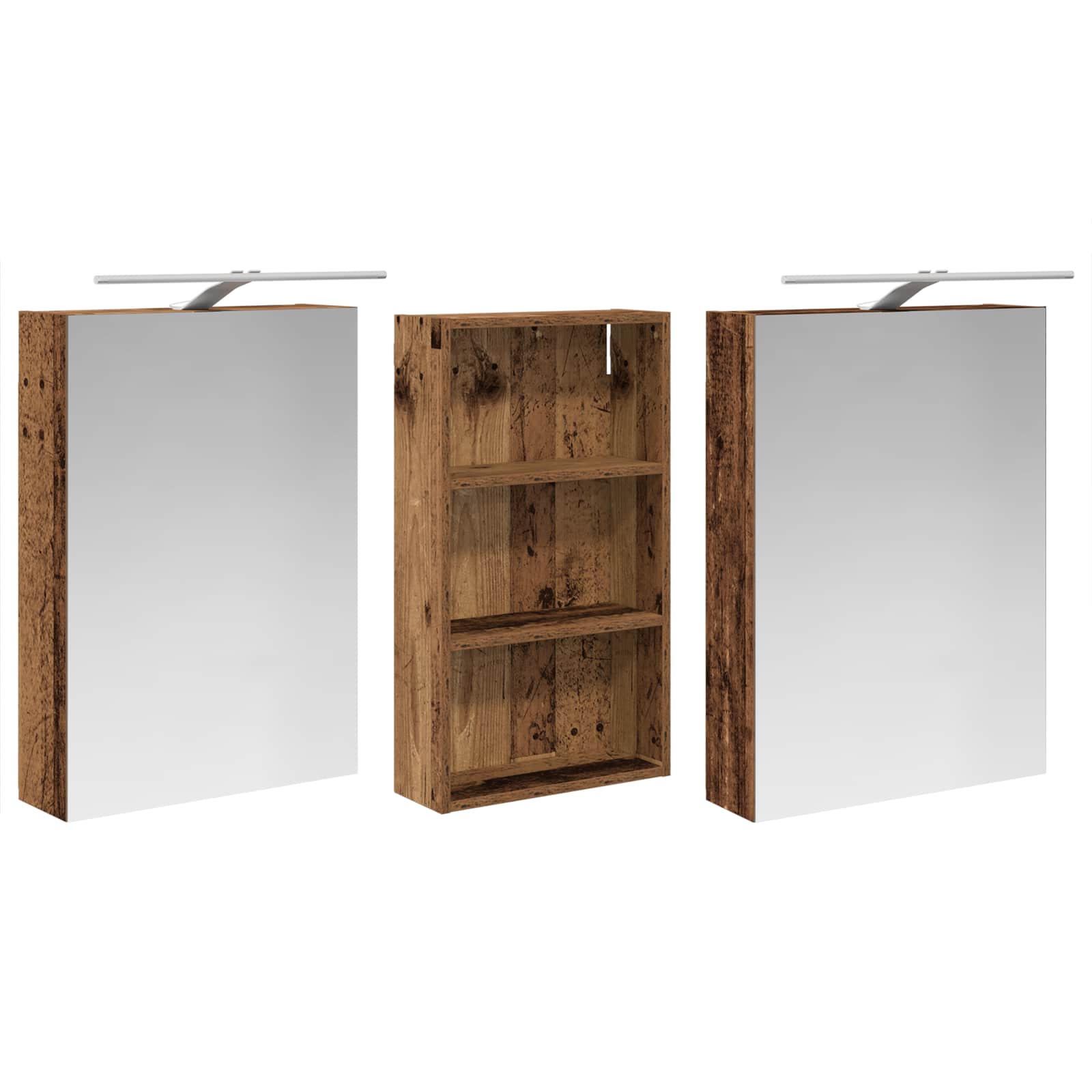 Badezimmerschrank-Set 3 pcs 140 x 14,5 x 70 cm Holzwerkstoff