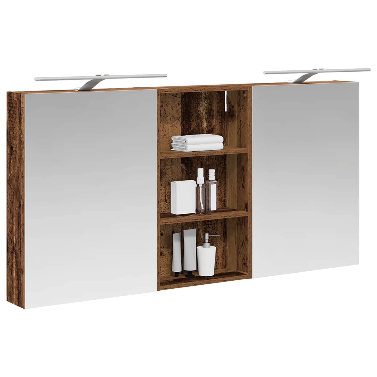 Badezimmerschrank-Set 3 pcs 140 x 14,5 x 70 cm Holzwerkstoff