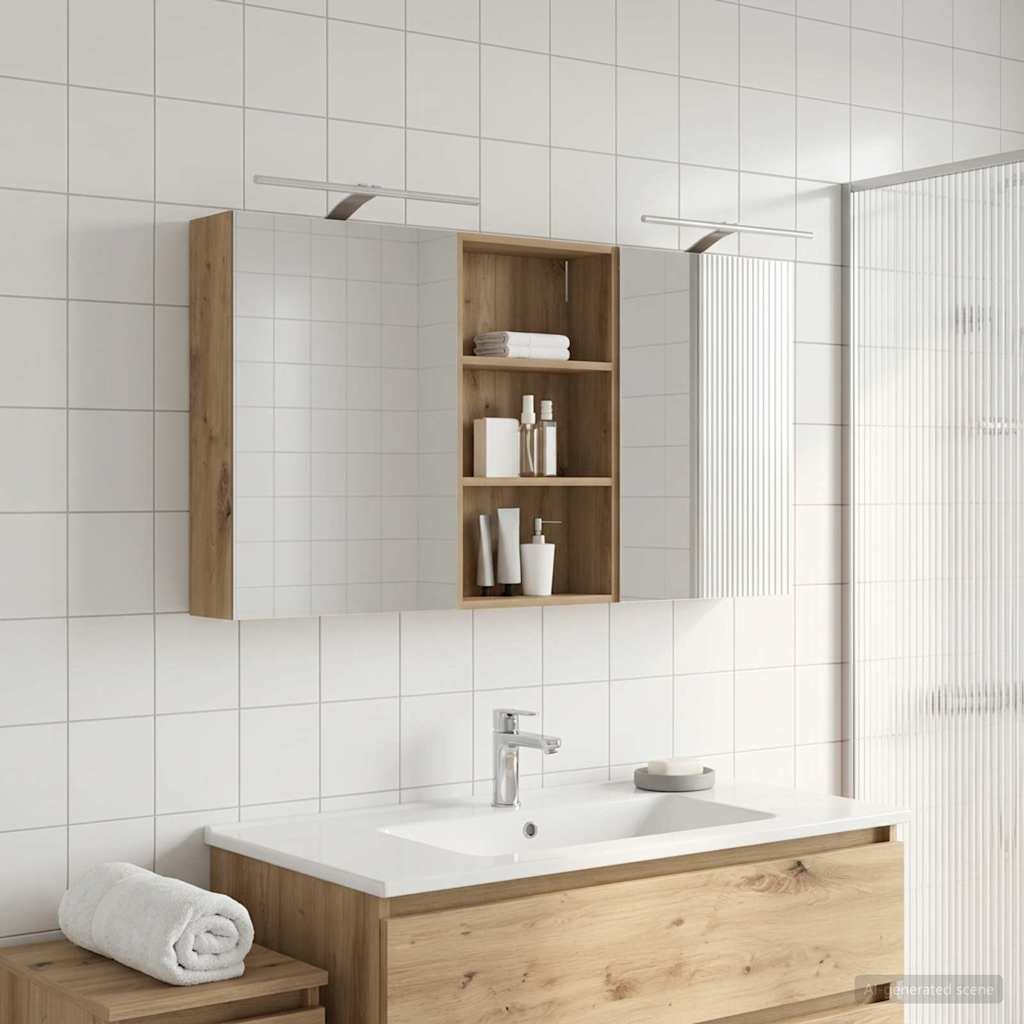 Badezimmerschrank-Set 3 pcs 140 x 14,5 x 70 cm Holzwerkstoff