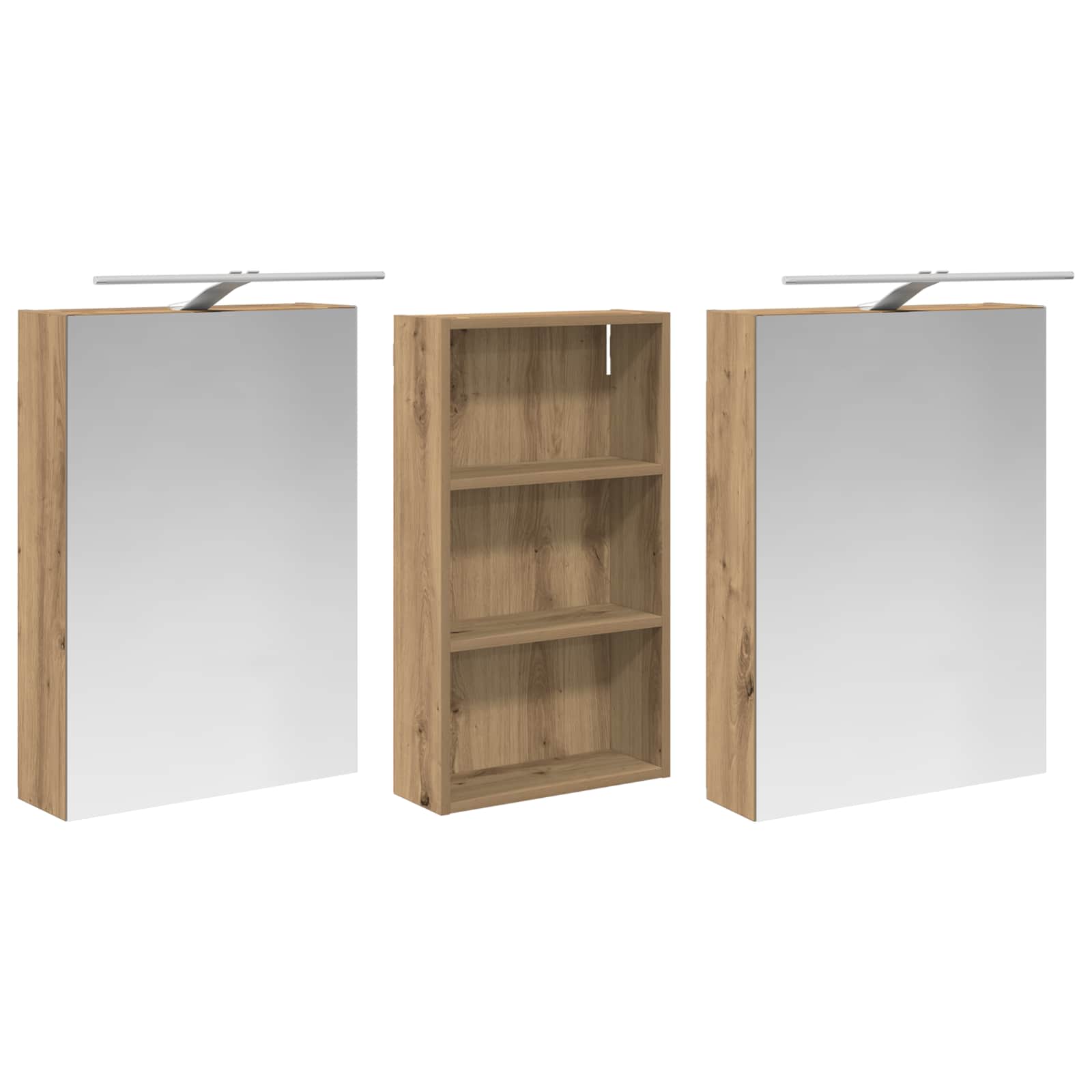 Badezimmerschrank-Set 3 pcs 140 x 14,5 x 70 cm Holzwerkstoff