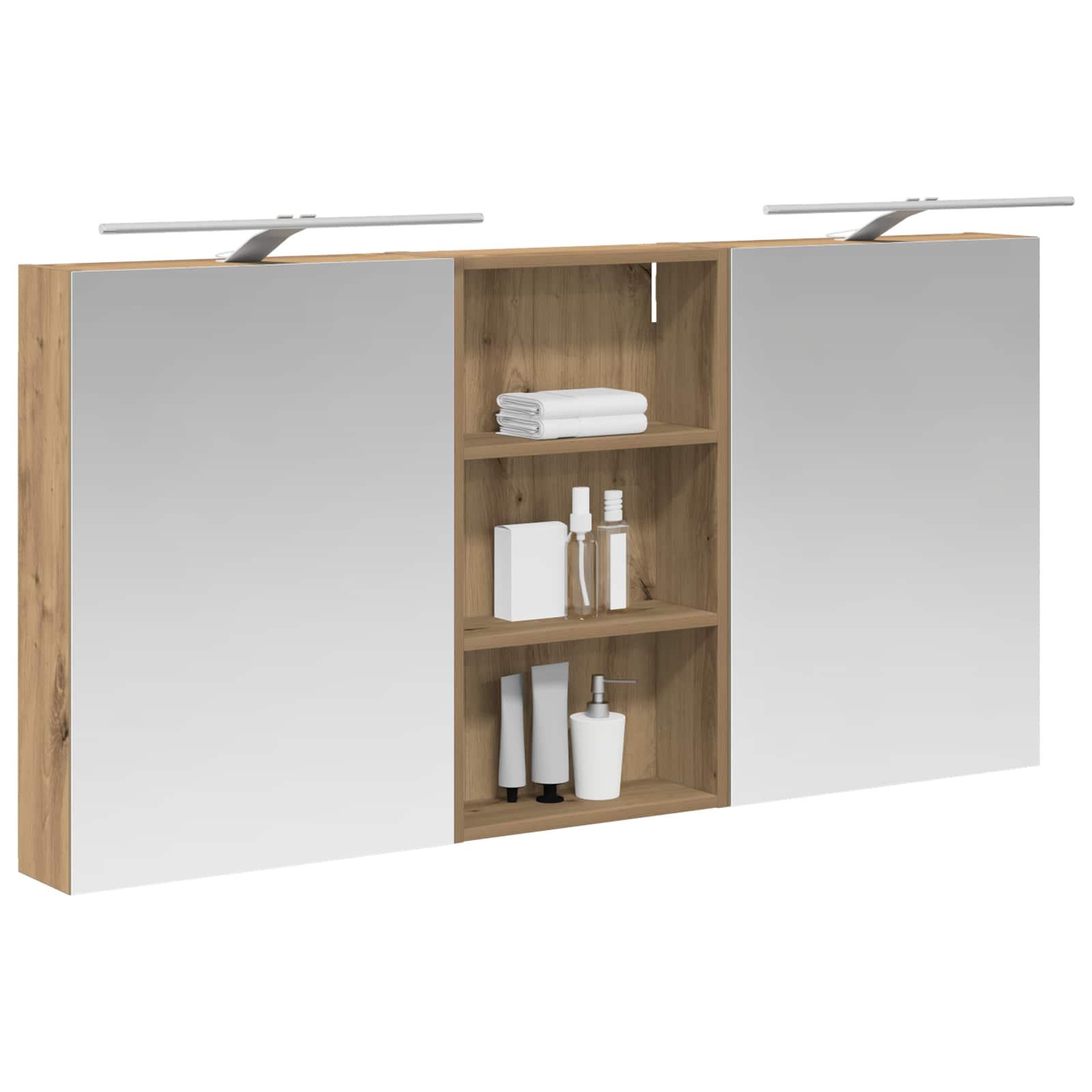 Badezimmerschrank-Set 3 pcs 140 x 14,5 x 70 cm Holzwerkstoff