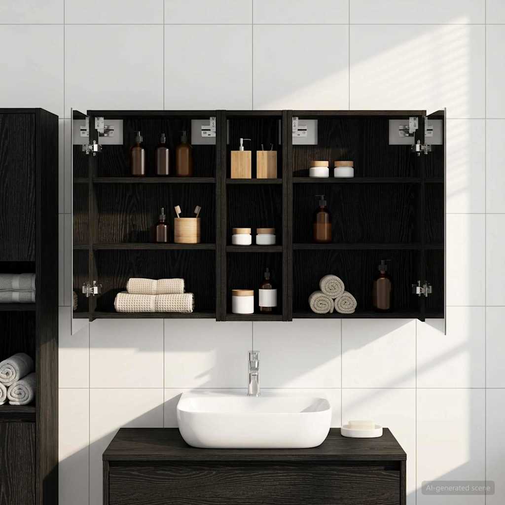 Badezimmerschrank-Set 3 pcs 106 x 16 x 62,5 cm Holzwerkstoff