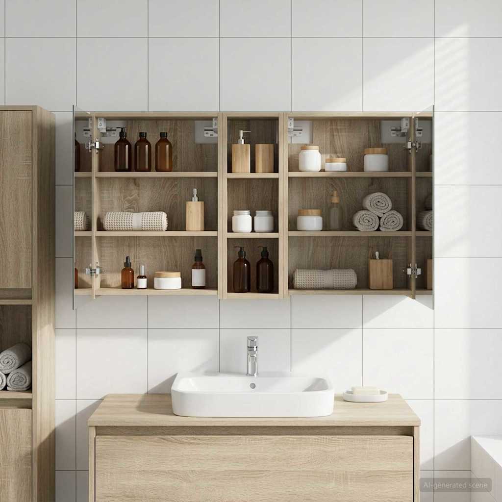 Badezimmerschrank-Set 3 pcs 106 x 16 x 62,5 cm Holzwerkstoff