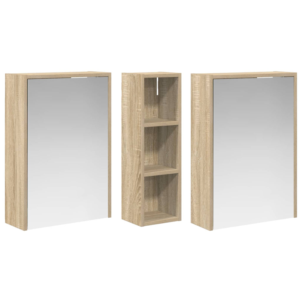 Badezimmerschrank-Set 3 pcs 106 x 16 x 62,5 cm Holzwerkstoff