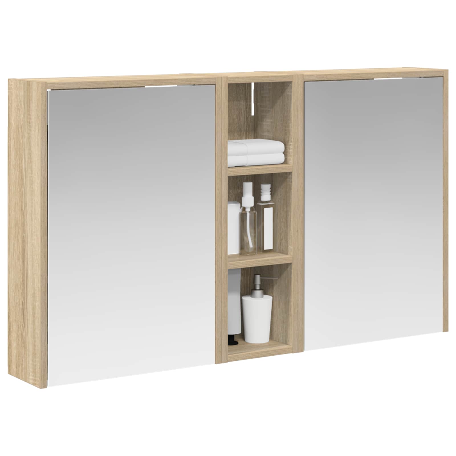 Badezimmerschrank-Set 3 pcs 106 x 16 x 62,5 cm Holzwerkstoff