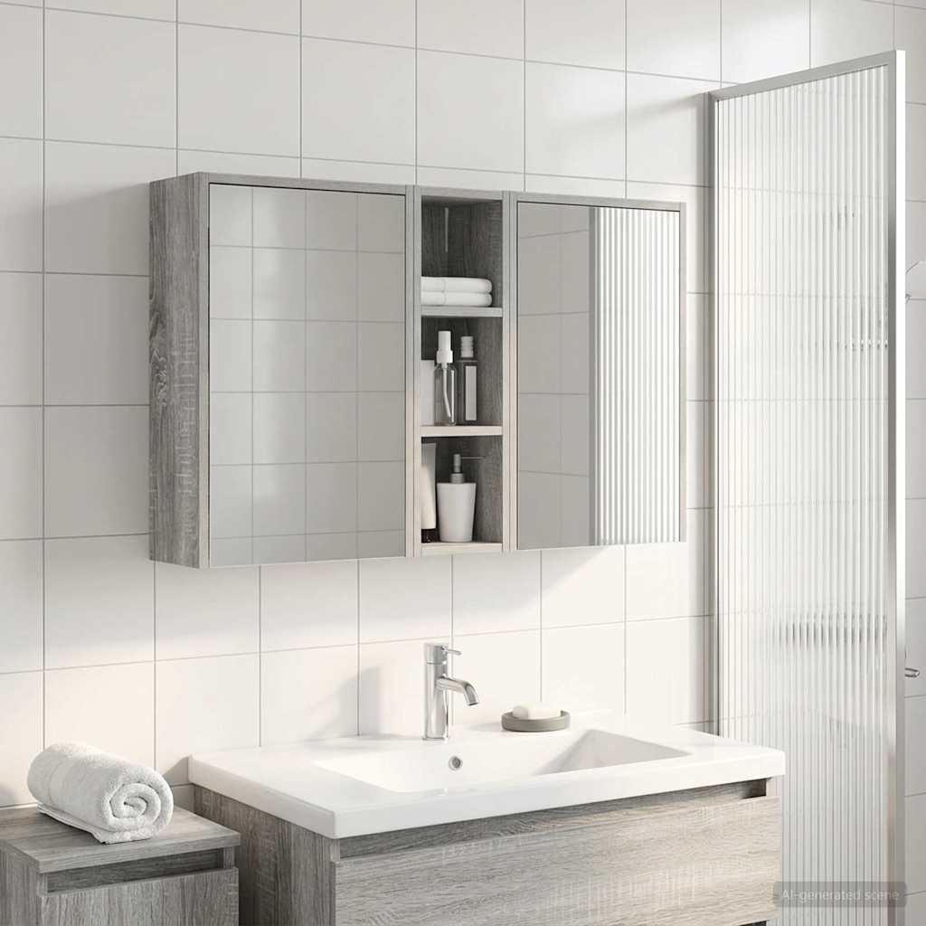 Badezimmerschrank-Set 3 pcs 106 x 16 x 62,5 cm Holzwerkstoff