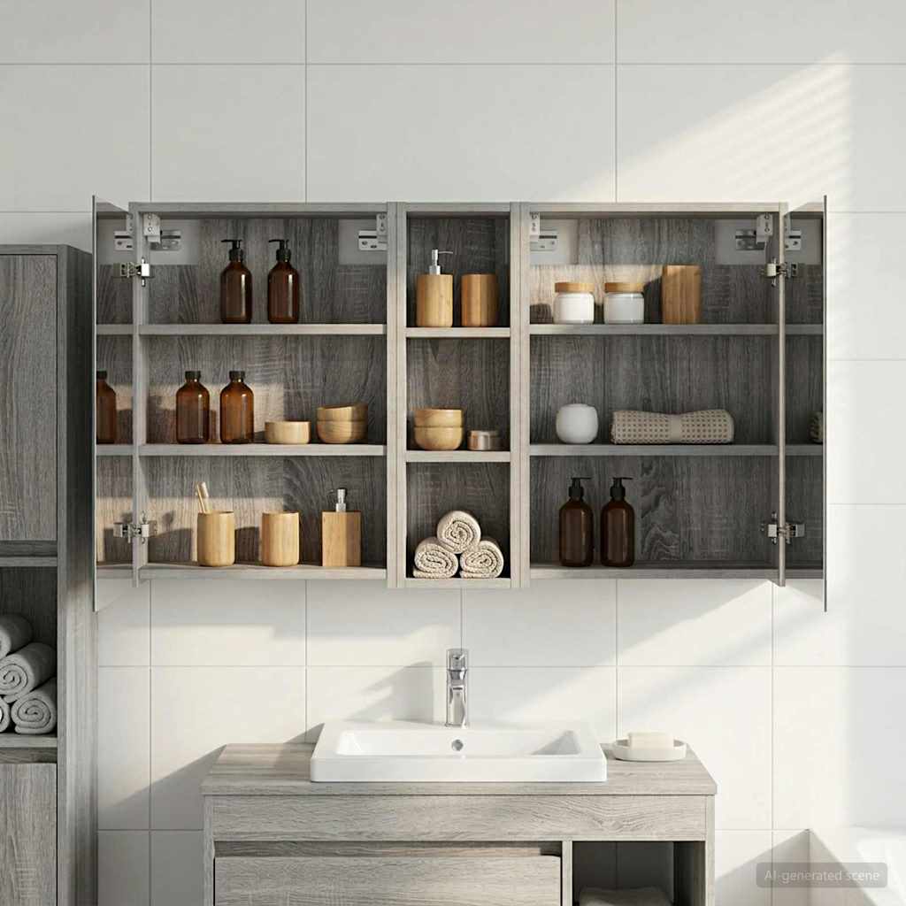 Badezimmerschrank-Set 3 pcs 106 x 16 x 62,5 cm Holzwerkstoff
