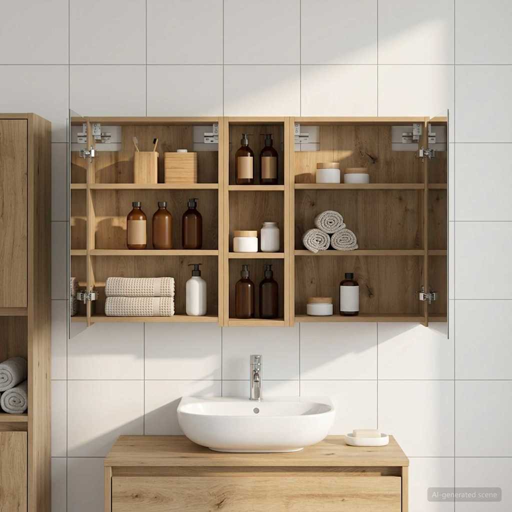 Badezimmerschrank-Set 3 pcs 106 x 16 x 62,5 cm Holzwerkstoff