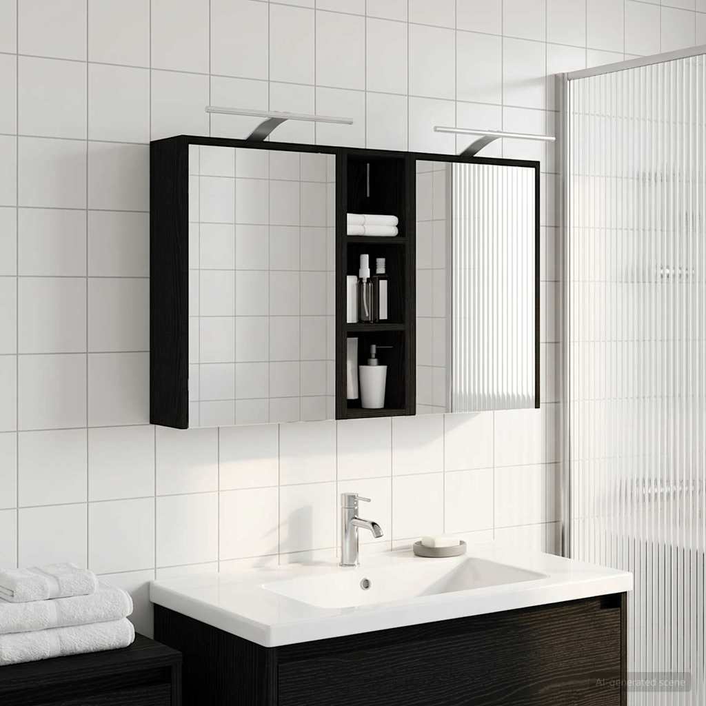Badezimmerschrank-Set 3 pcs 106 x 16 x 62,5 cm Holzwerkstoff