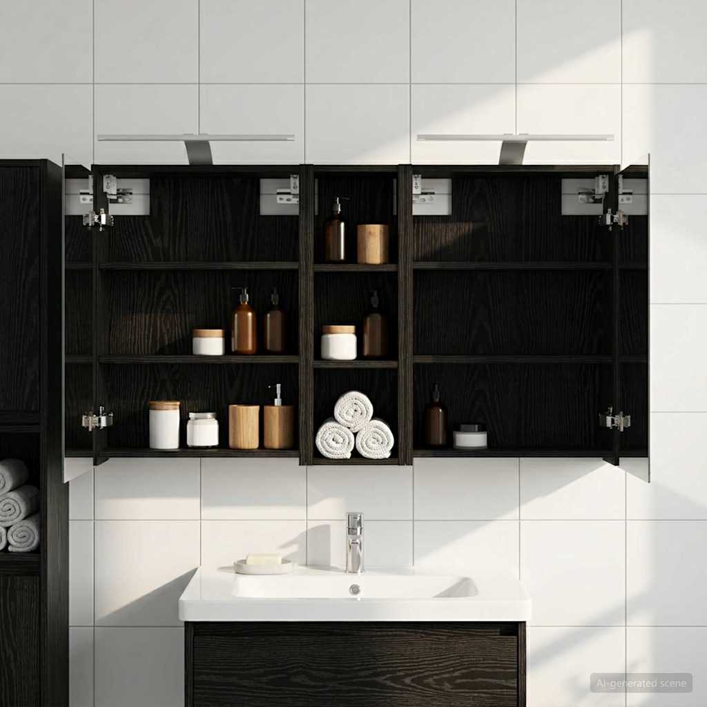 Badezimmerschrank-Set 3 pcs 106 x 16 x 62,5 cm Holzwerkstoff