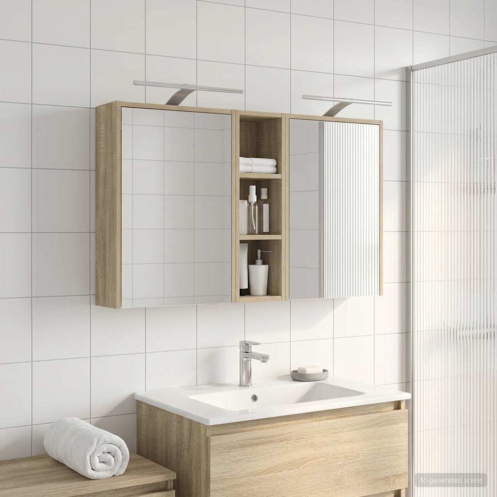 Badezimmerschrank-Set 3 pcs 106 x 16 x 62,5 cm Holzwerkstoff