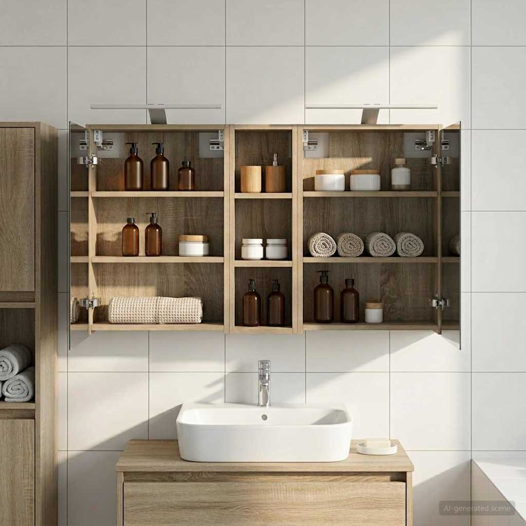 Badezimmerschrank-Set 3 pcs 106 x 16 x 62,5 cm Holzwerkstoff