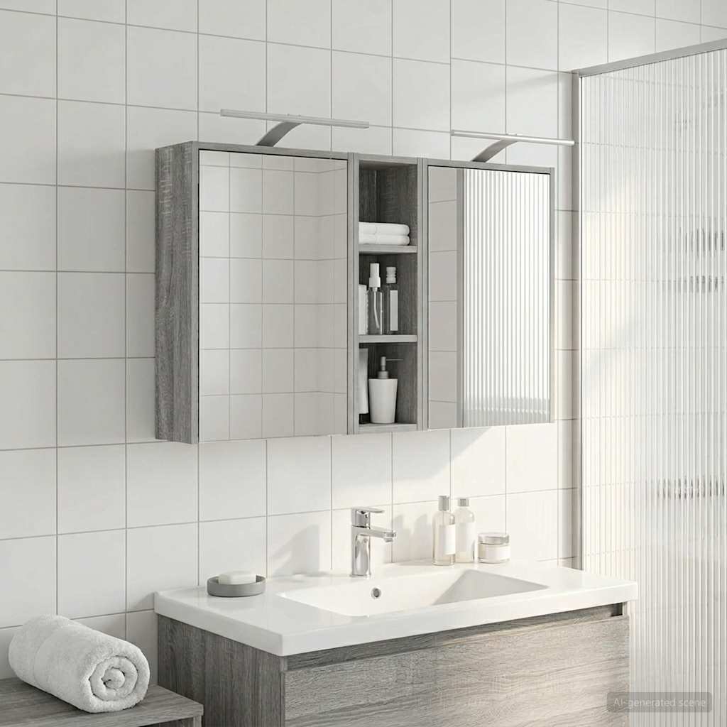 Badezimmerschrank-Set 3 pcs 106 x 16 x 62,5 cm Holzwerkstoff