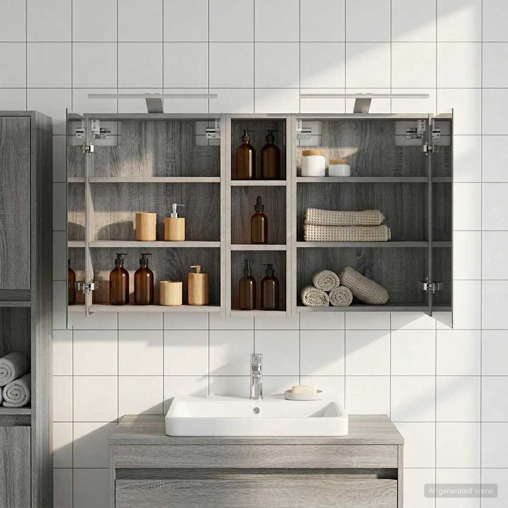 Badezimmerschrank-Set 3 pcs 106 x 16 x 62,5 cm Holzwerkstoff