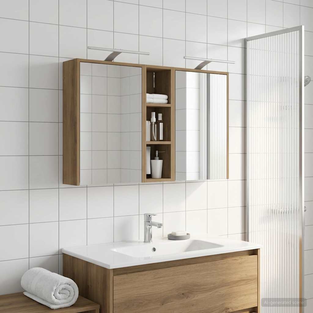 Badezimmerschrank-Set 3 pcs 106 x 16 x 62,5 cm Holzwerkstoff