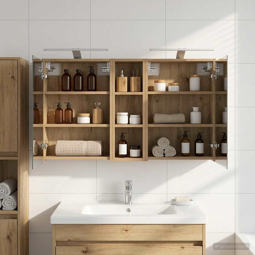 Badezimmerschrank-Set 3 pcs 106 x 16 x 62,5 cm Holzwerkstoff