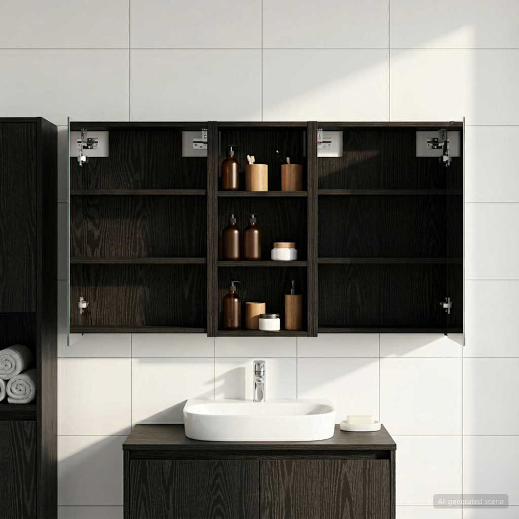 Badezimmerschrank-Set 3 pcs 116 x 16 x 62,5 cm Holzwerkstoff